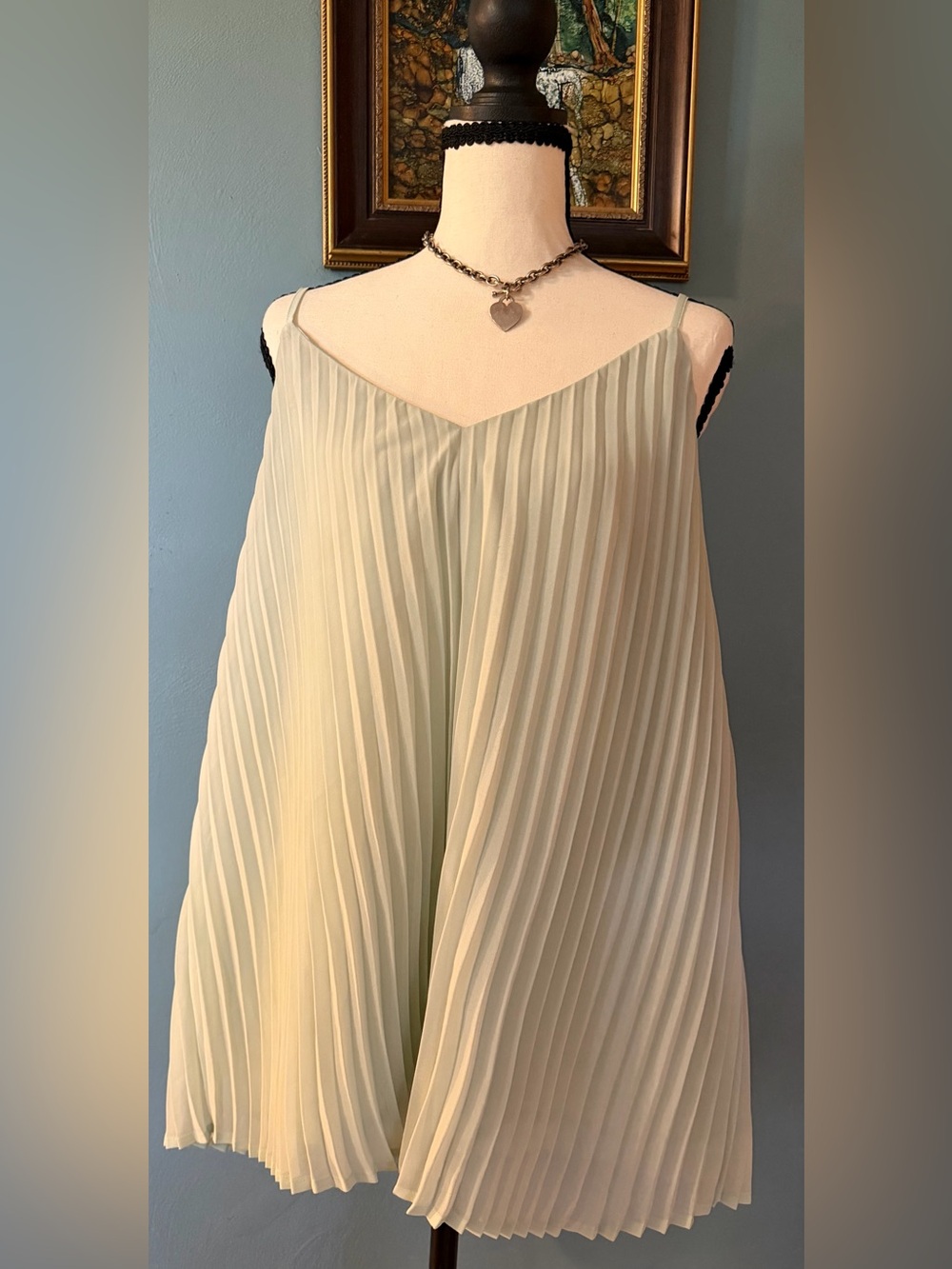 A New Day Mint Green Pleated Plisse Camisole Tank Top Size XL